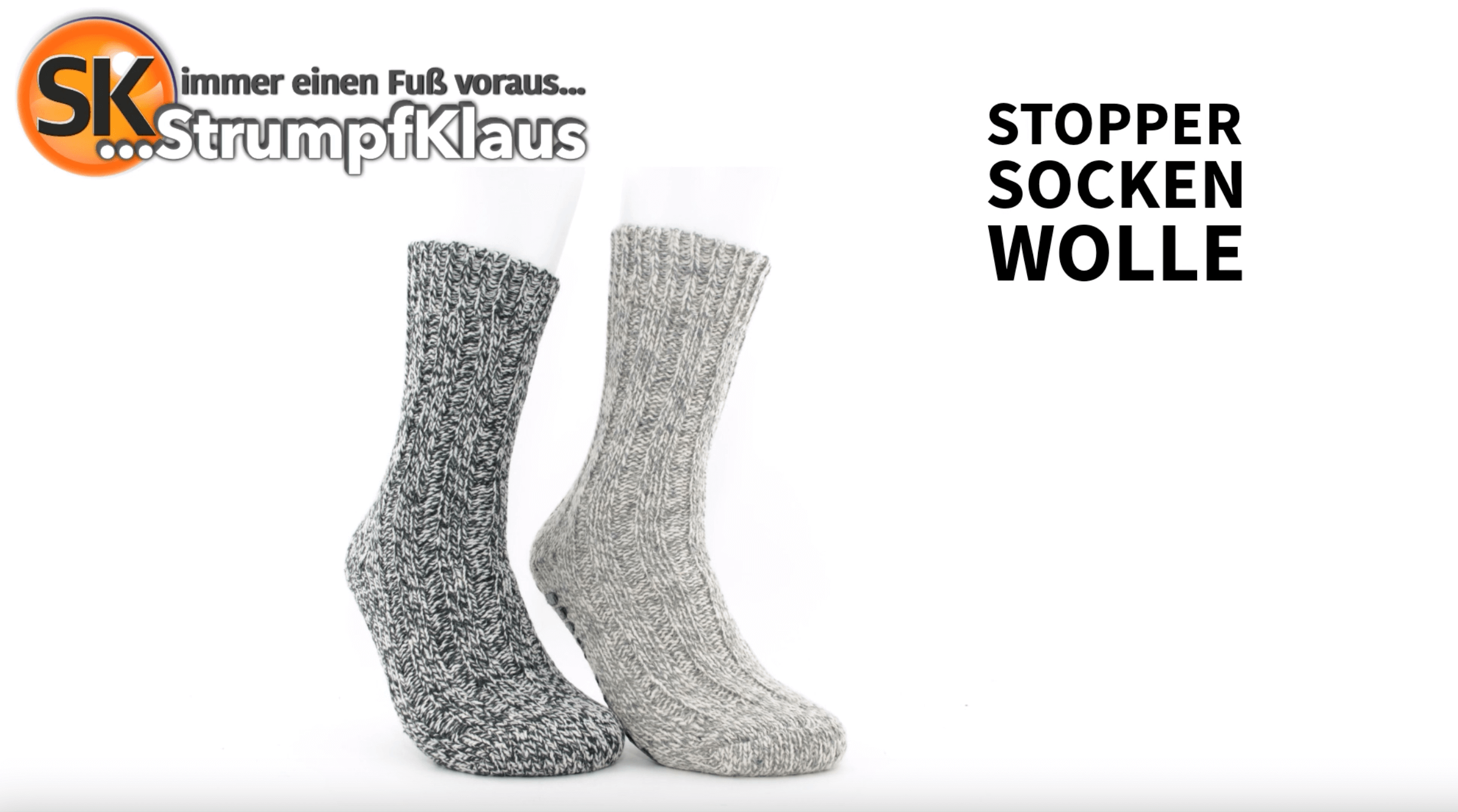 Video: Wollsocken antirutsch grau