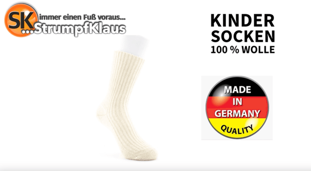 Video: Schafwollsocken Kinder weiß