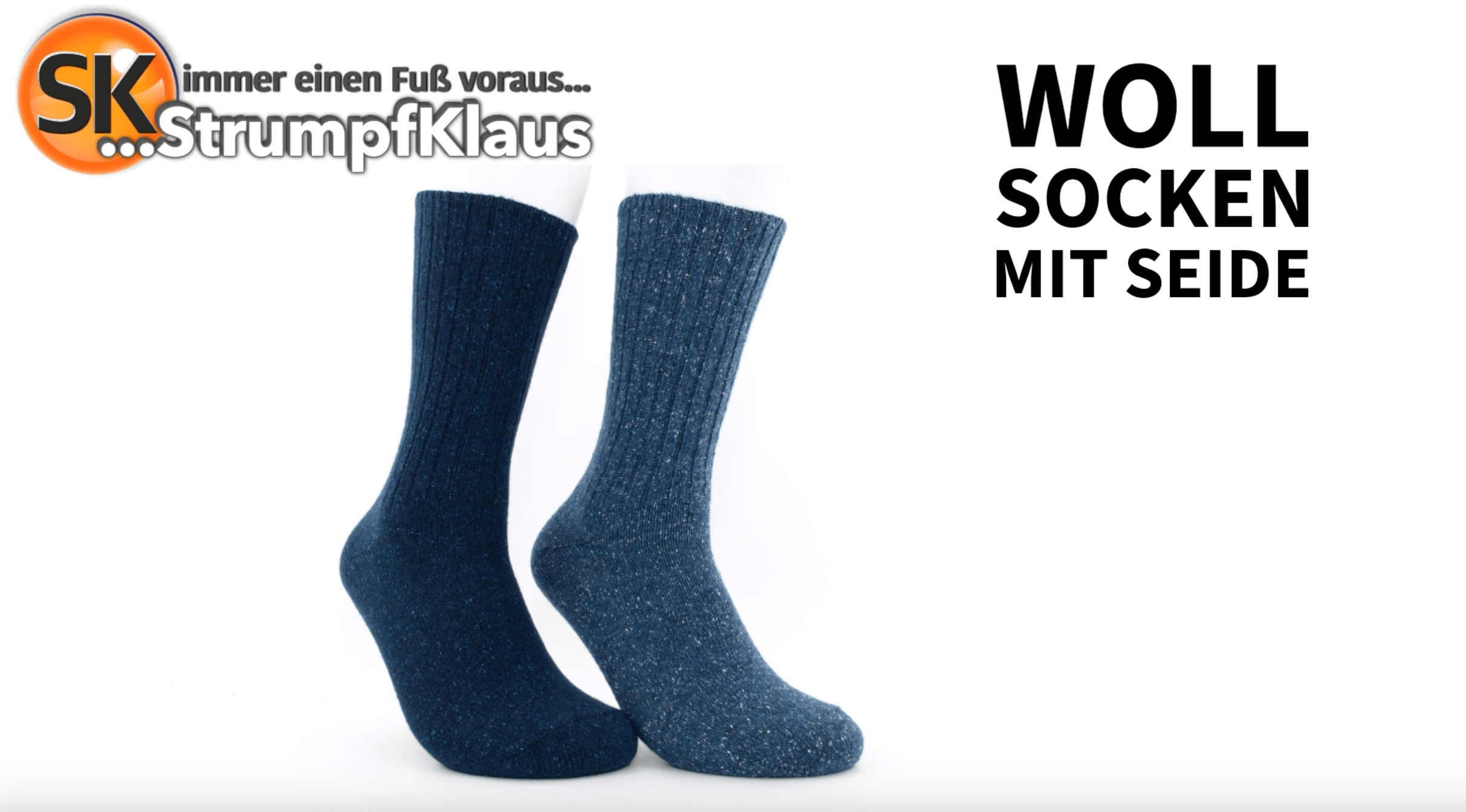 Video: Wollsocken mit Seide blau