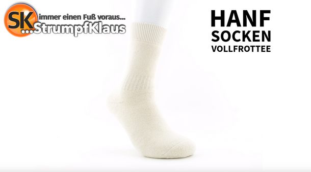 Video: Hanfsocken Vollfrottee weiß