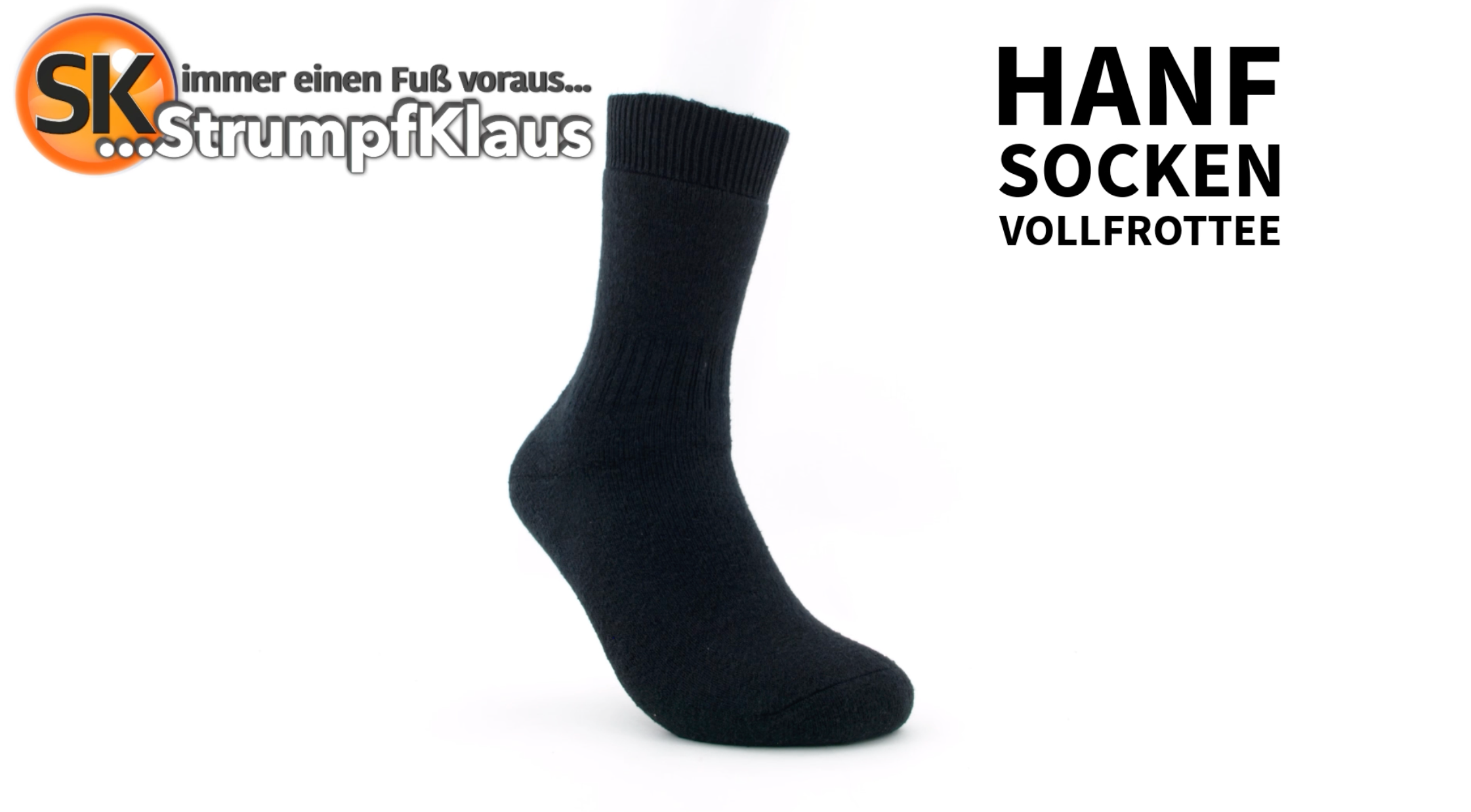 Video: Hanfsocken Vollfrottee schwarz