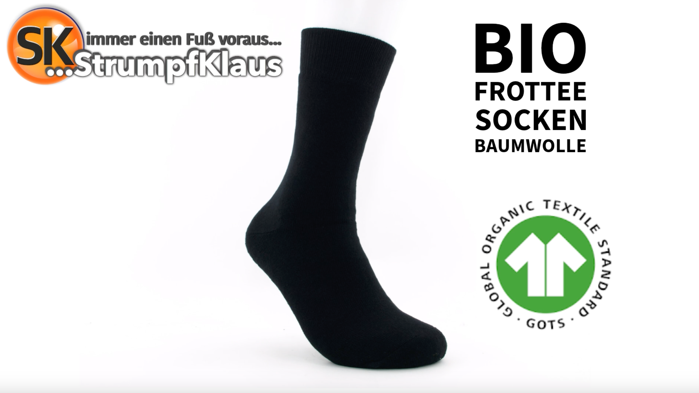 Video: Bio Socken Frottee schwarz