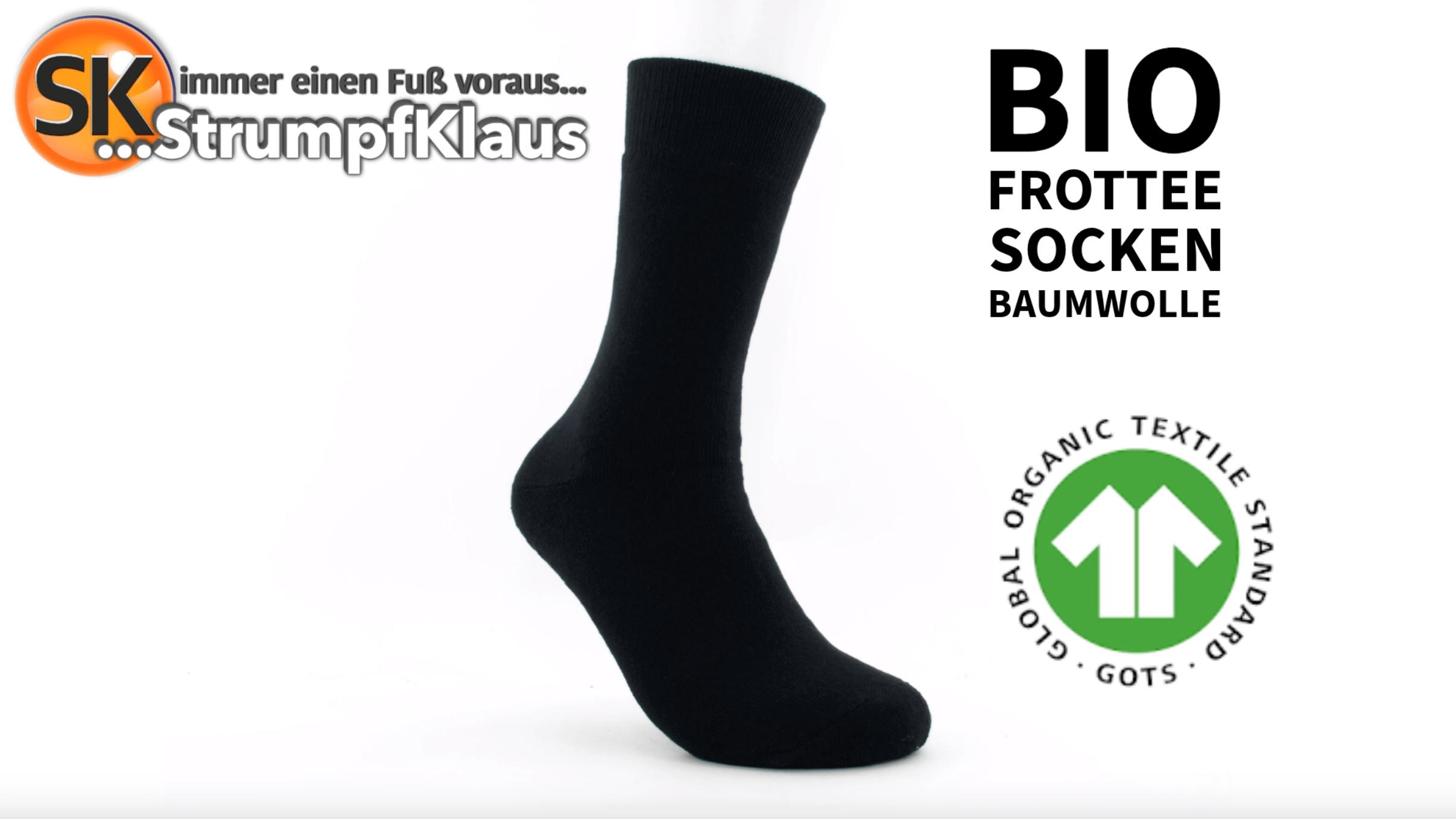 Video: Bio Socken Frottee schwarz