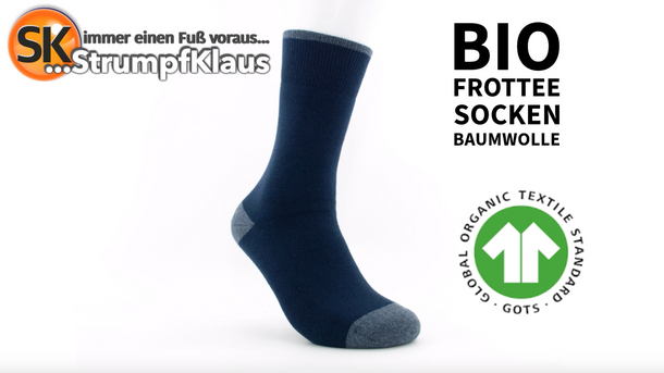 Video: Bio Socken Frottee marine