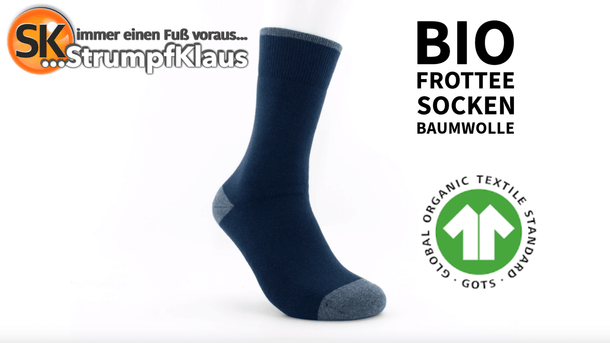 Video: Bio Socken Frottee marine
