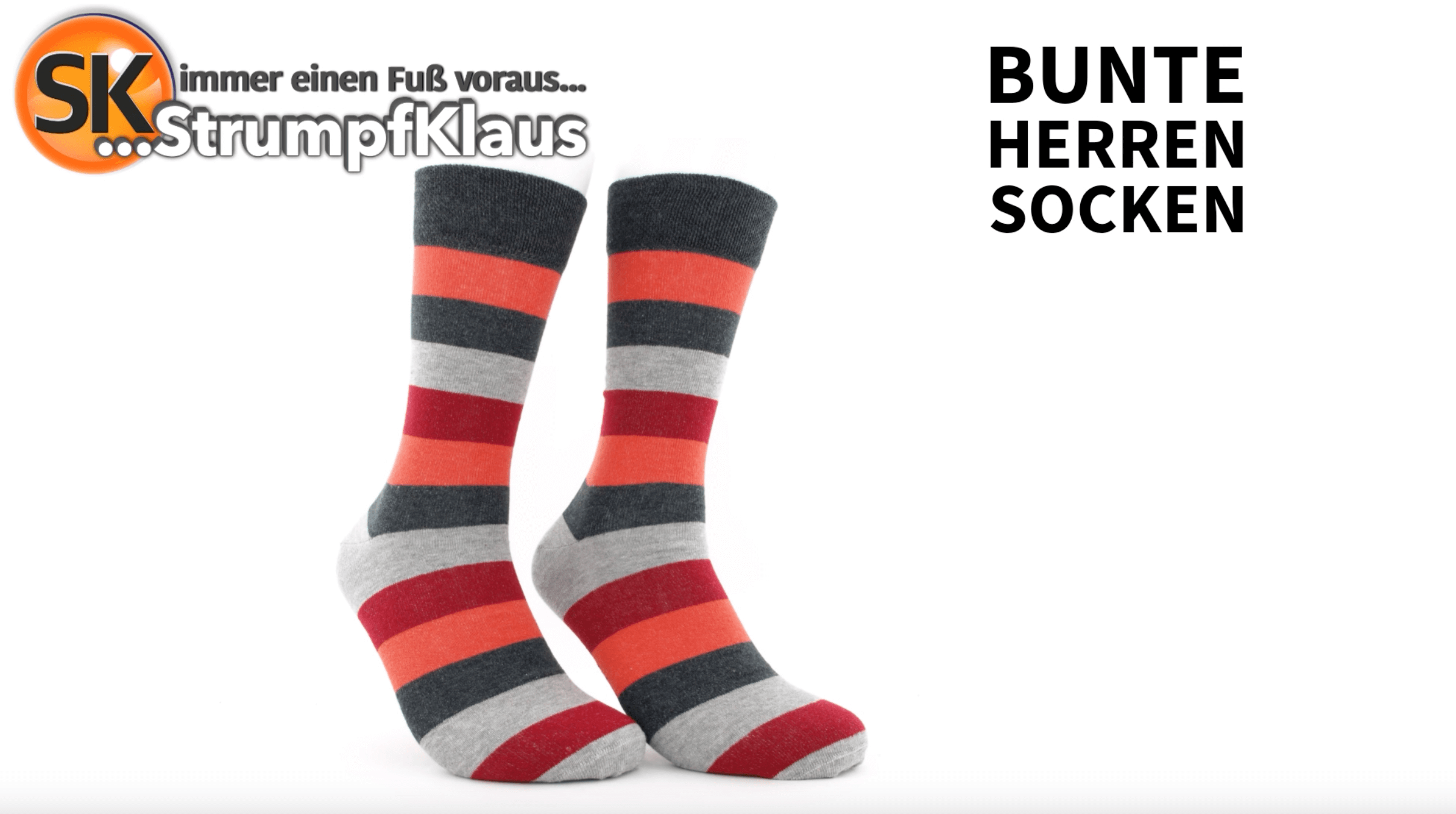 Video: Bunte Herrensocken Streifen orange