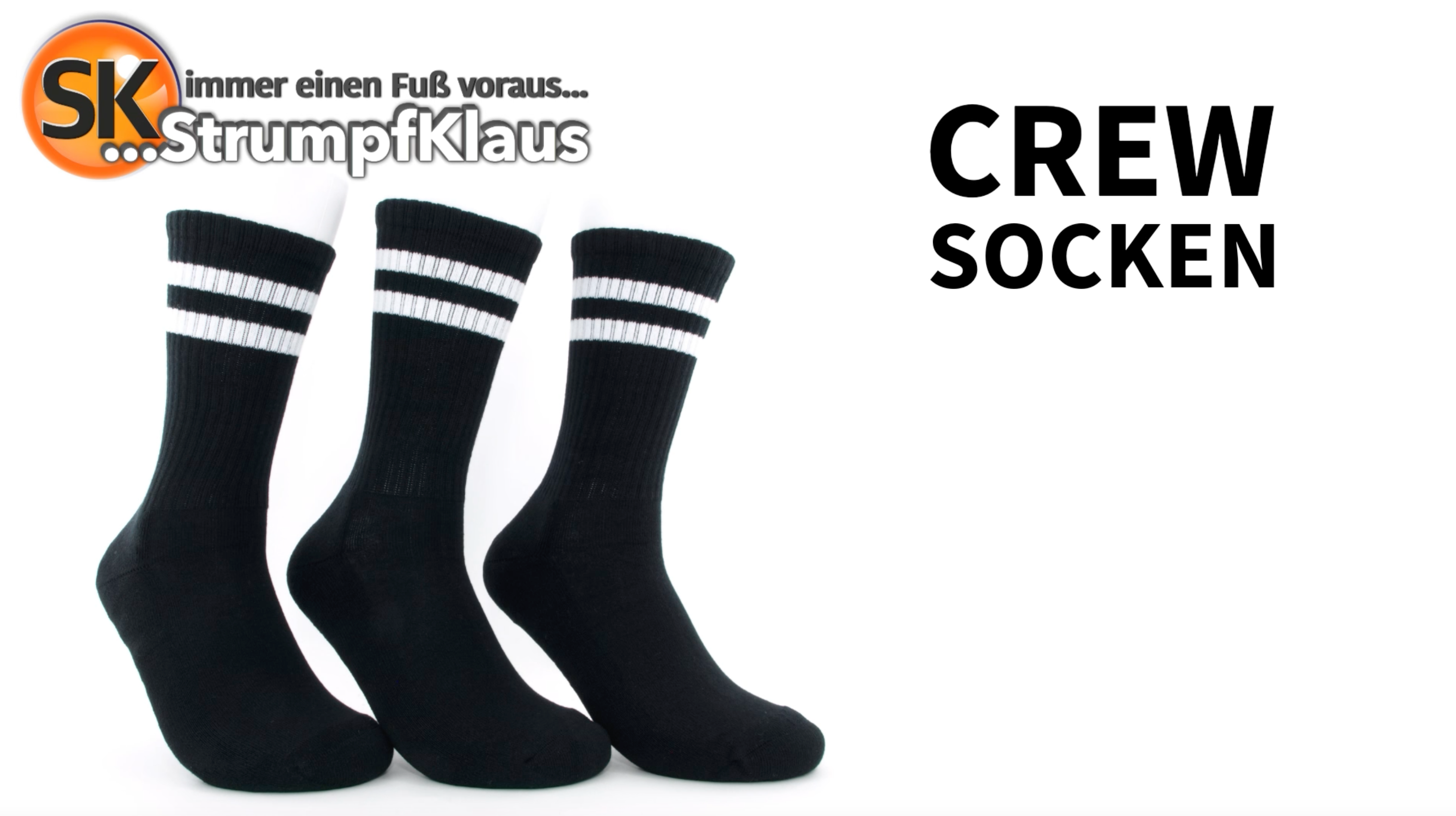 Video: Crew Socken schwarz