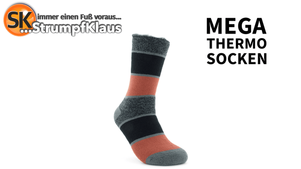 Video: Mega Thermosocken grau/braun