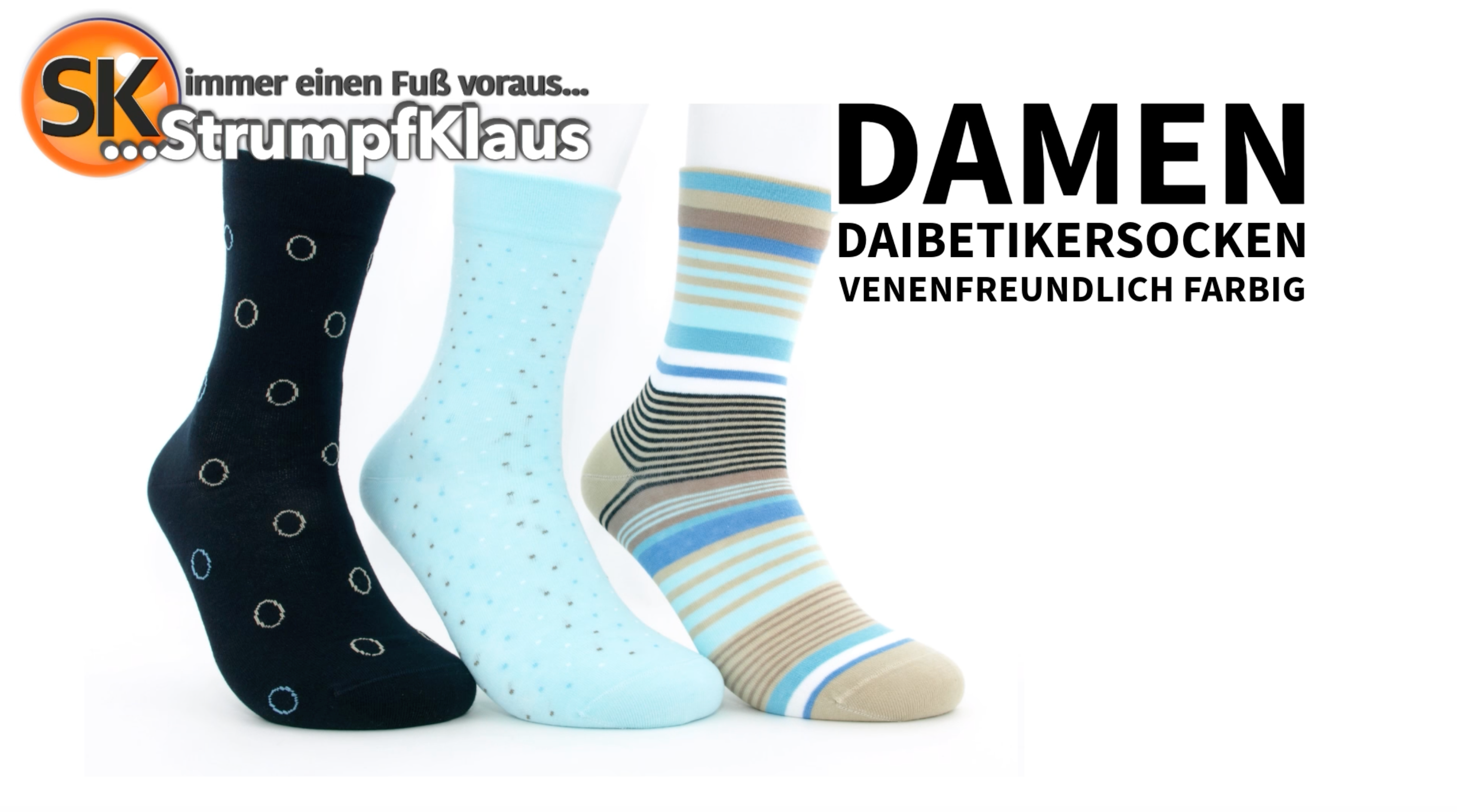 Video: Diabetiker Socken Damen bunt Sommer türkis