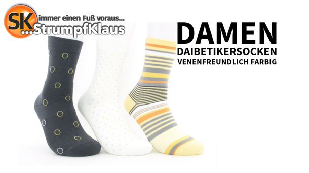 Video: Diabetiker Socken Damen bunt Sommer gelb