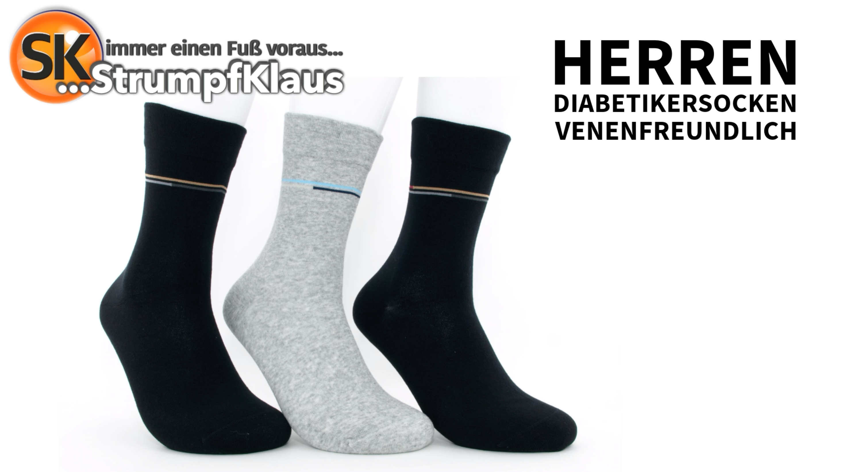 Video: Diabetiker Socken Herren farbig schwarz