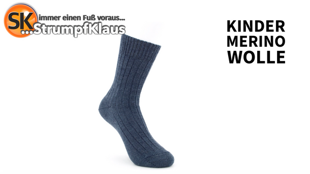 Video: Kindersocken Merinowolle jeans