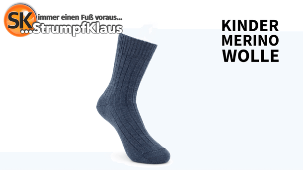 Video: Kindersocken Merinowolle jeans