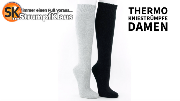Video: Thermo Kniestrümpfe Damen anthrazit