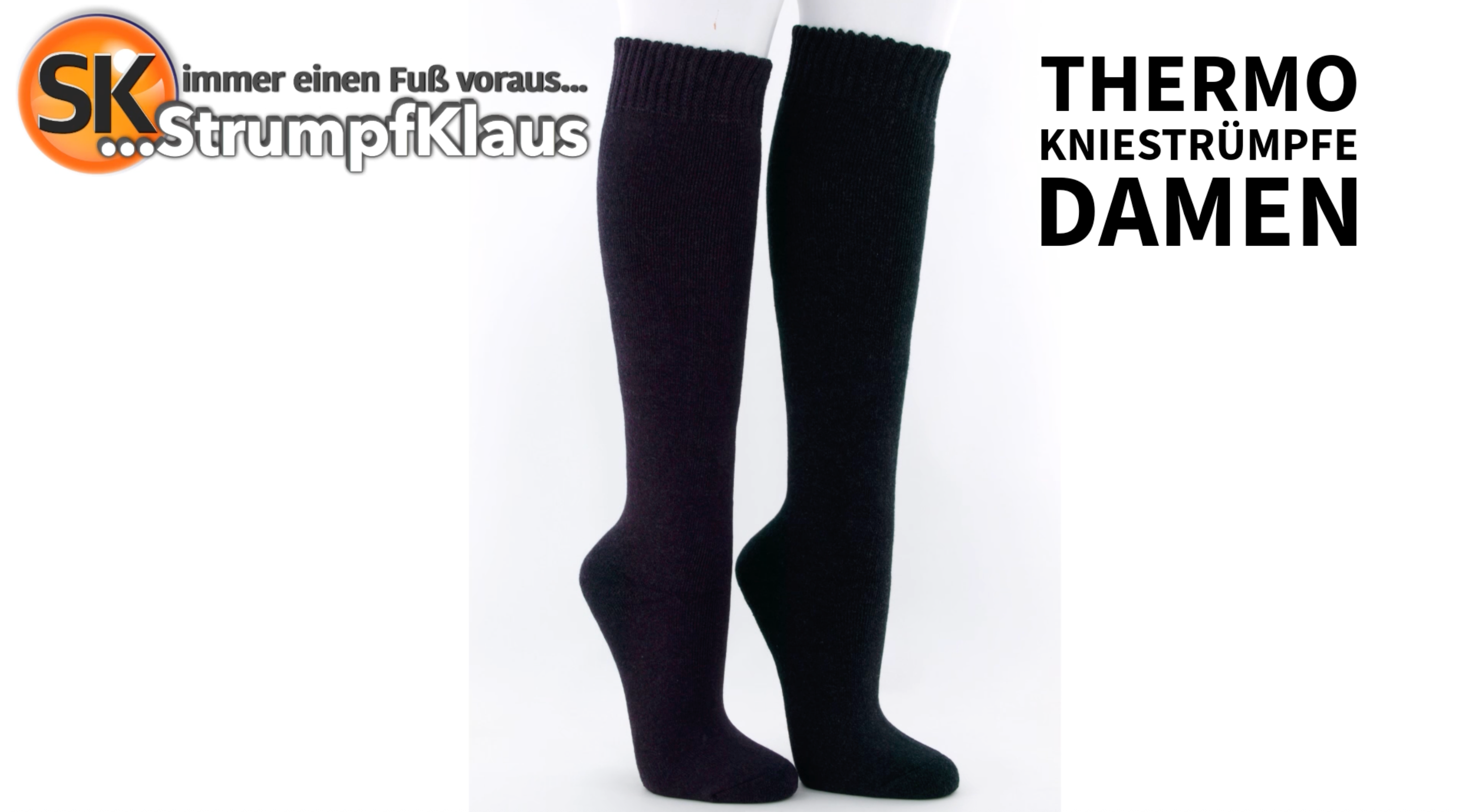 Video: Thermo Kniestrümpfe Damen Aubergine