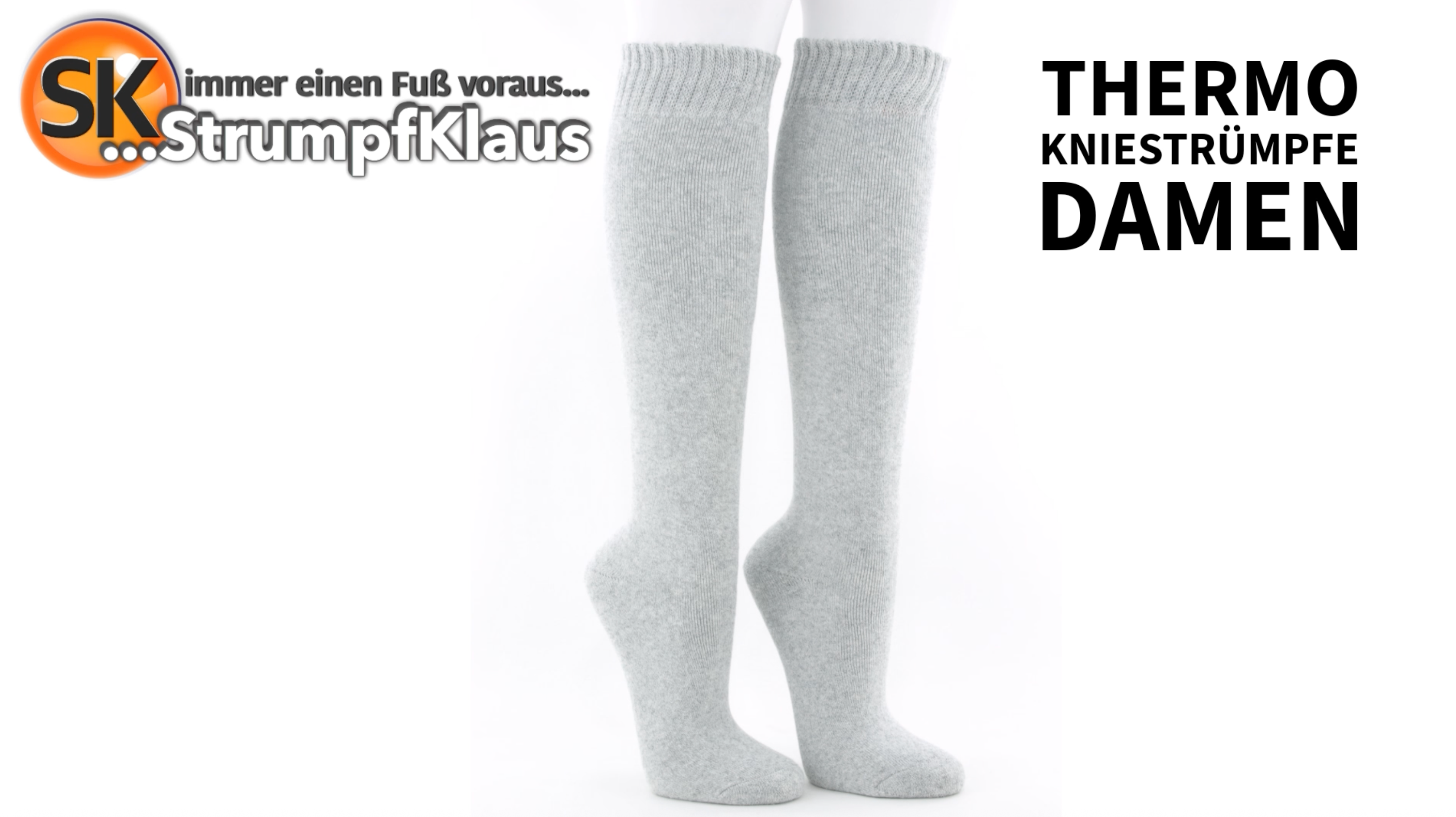 Video: Thermo Kniestrümpfe Damen grau