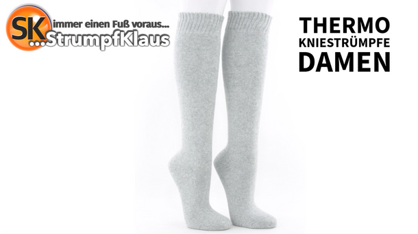 Video: Thermo Kniestrümpfe Damen grau