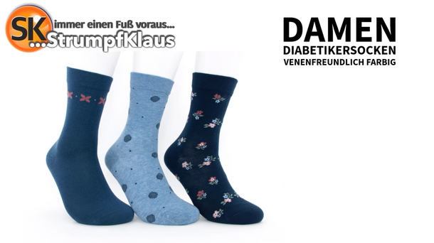 Video: Diabetiker Socken Damen bunt Blümchen mint