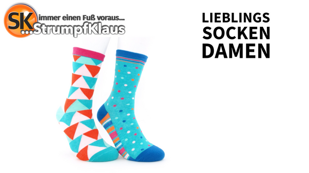 Video: Damensocken Bunt Dreiecke 