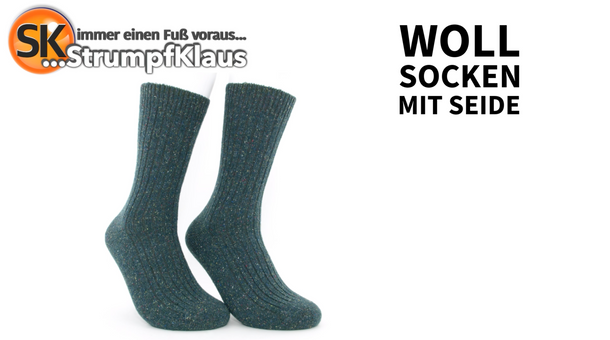 Video: Wollsocken mit Seide petrol