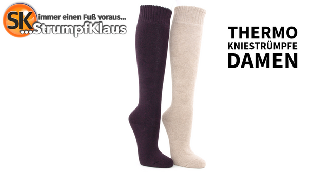 Video: Thermo Kniestrümpfe Damen Aubergine