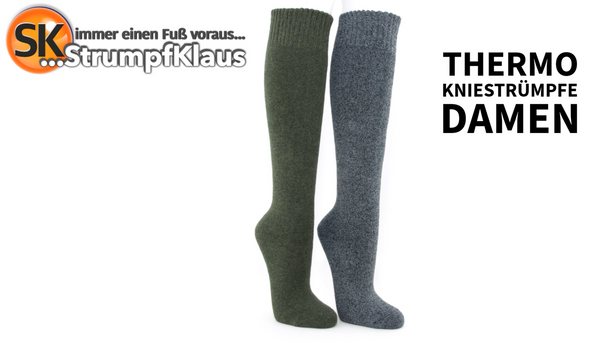 Video: Thermo Kniestrümpfe Damen grün