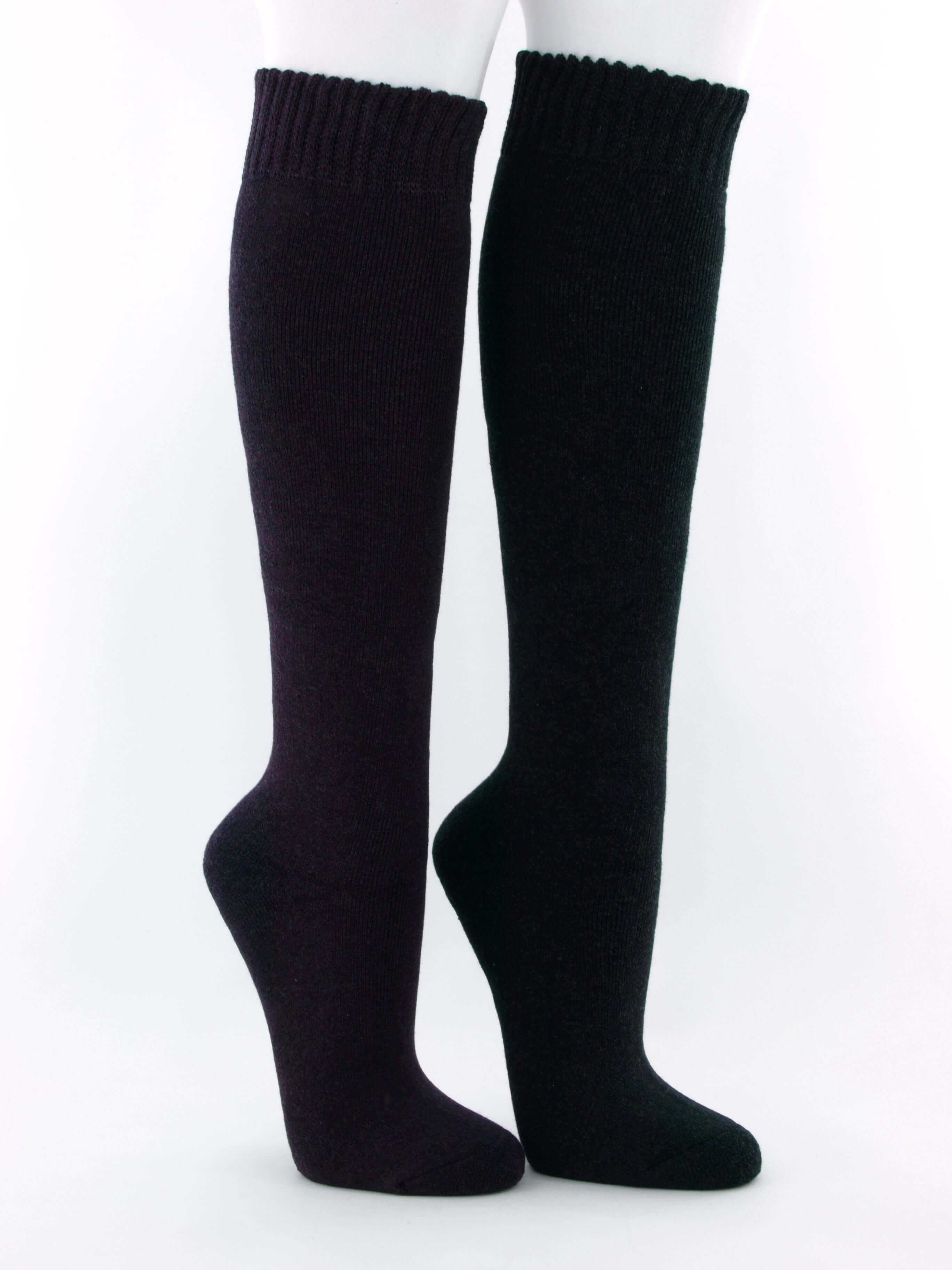 Bild: Thermo Kniestrümpfe Damen Aubergine Vorderansicht