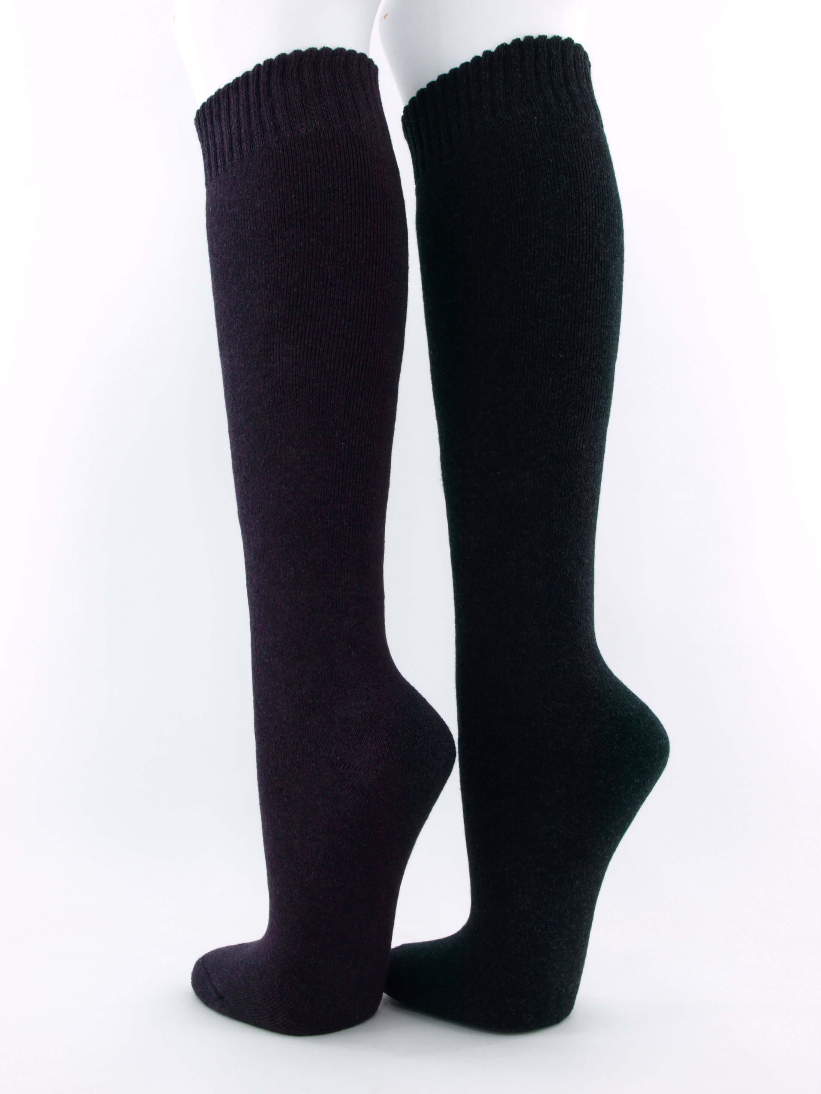 Bild: Thermo Kniestrümpfe Damen Aubergine Rückansicht