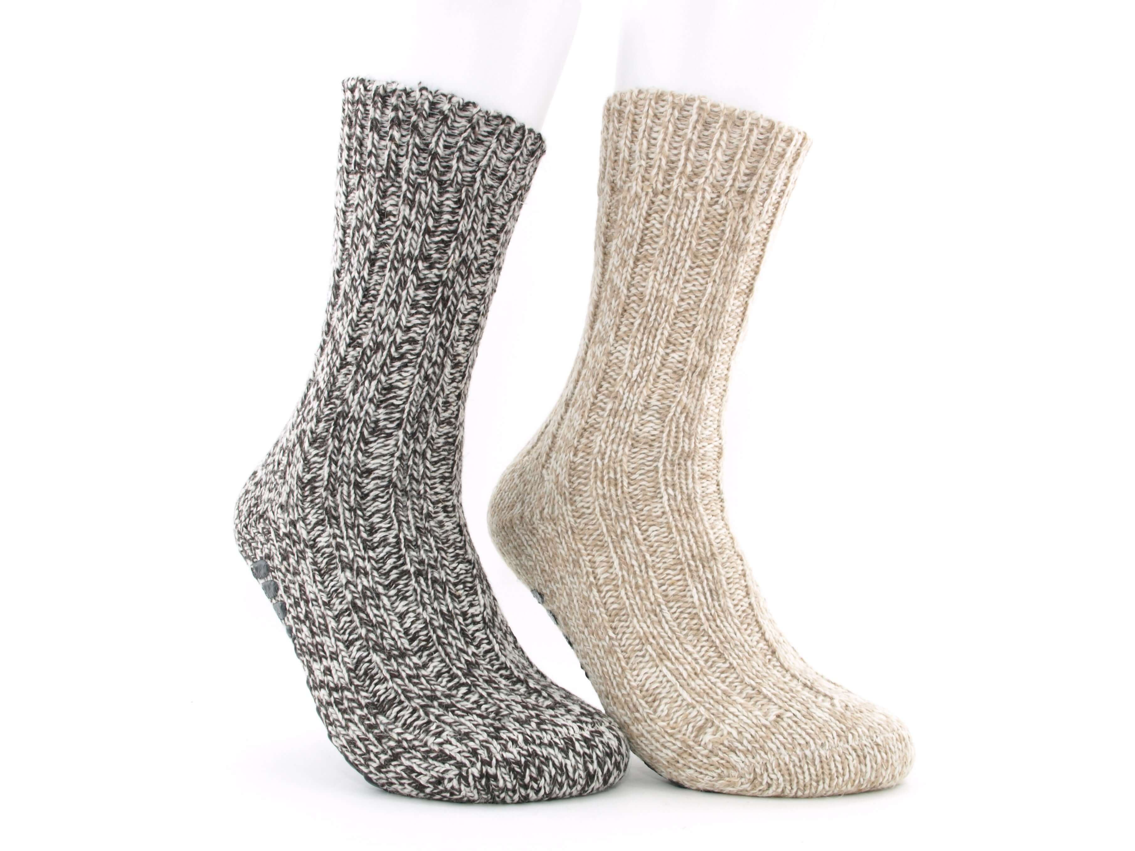 Bild: Wollsocken antirutsch braun 1