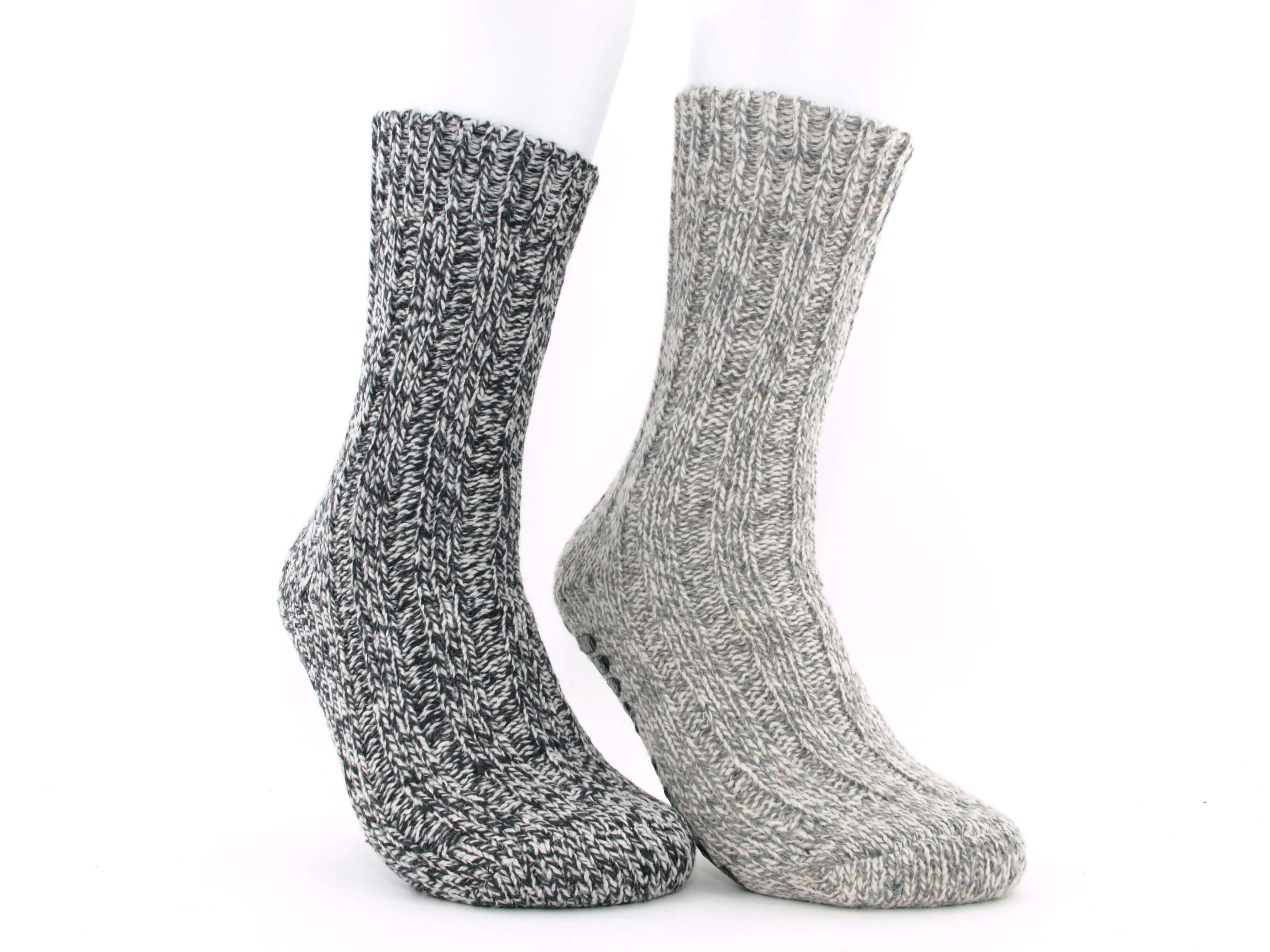 Bild: Wollsocken antirutsch grau 1