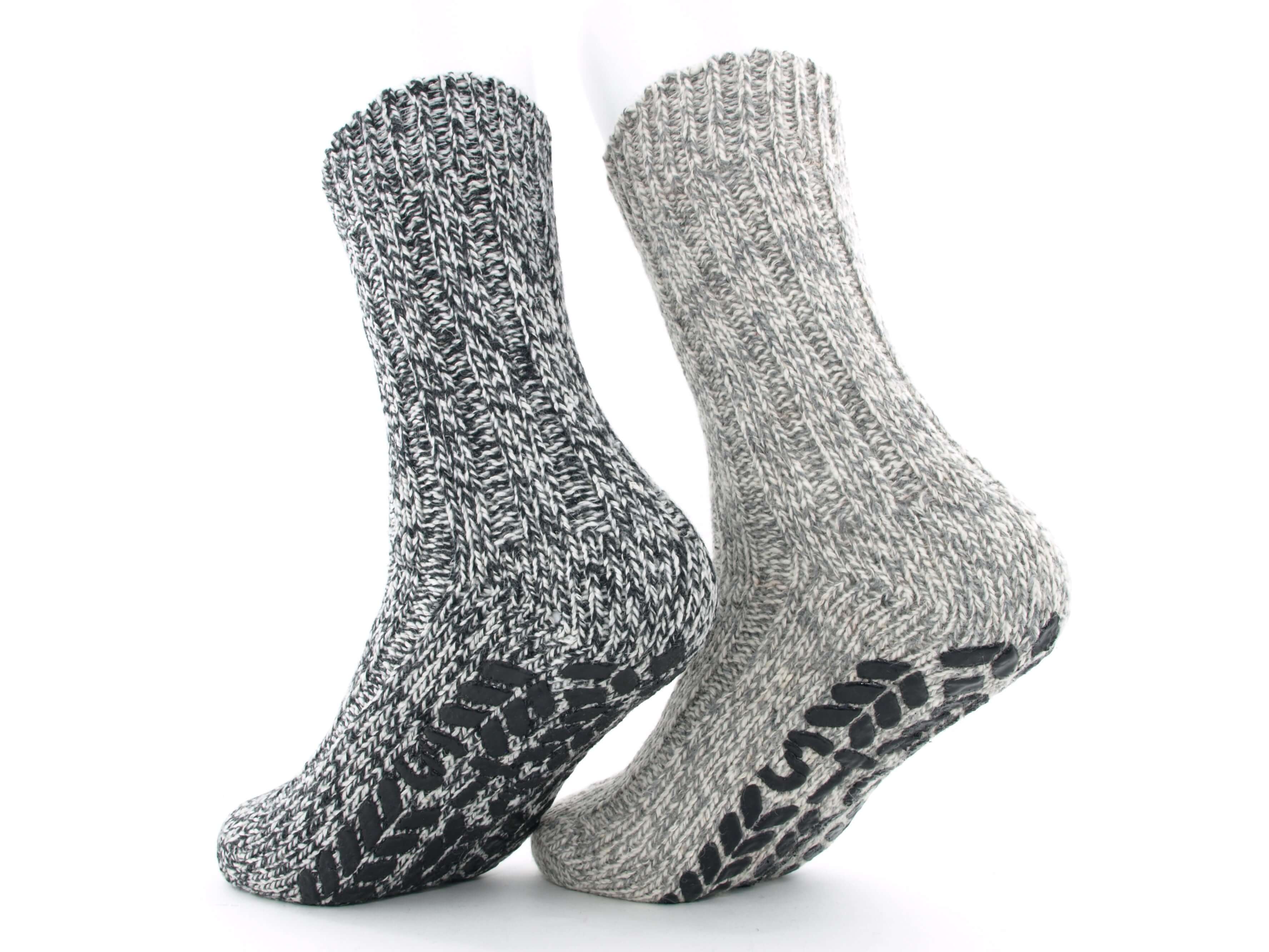 Bild: Wollsocken antirutsch grau 2